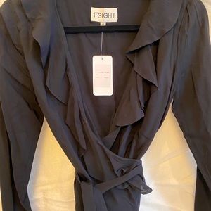 Long sleeve wrap top